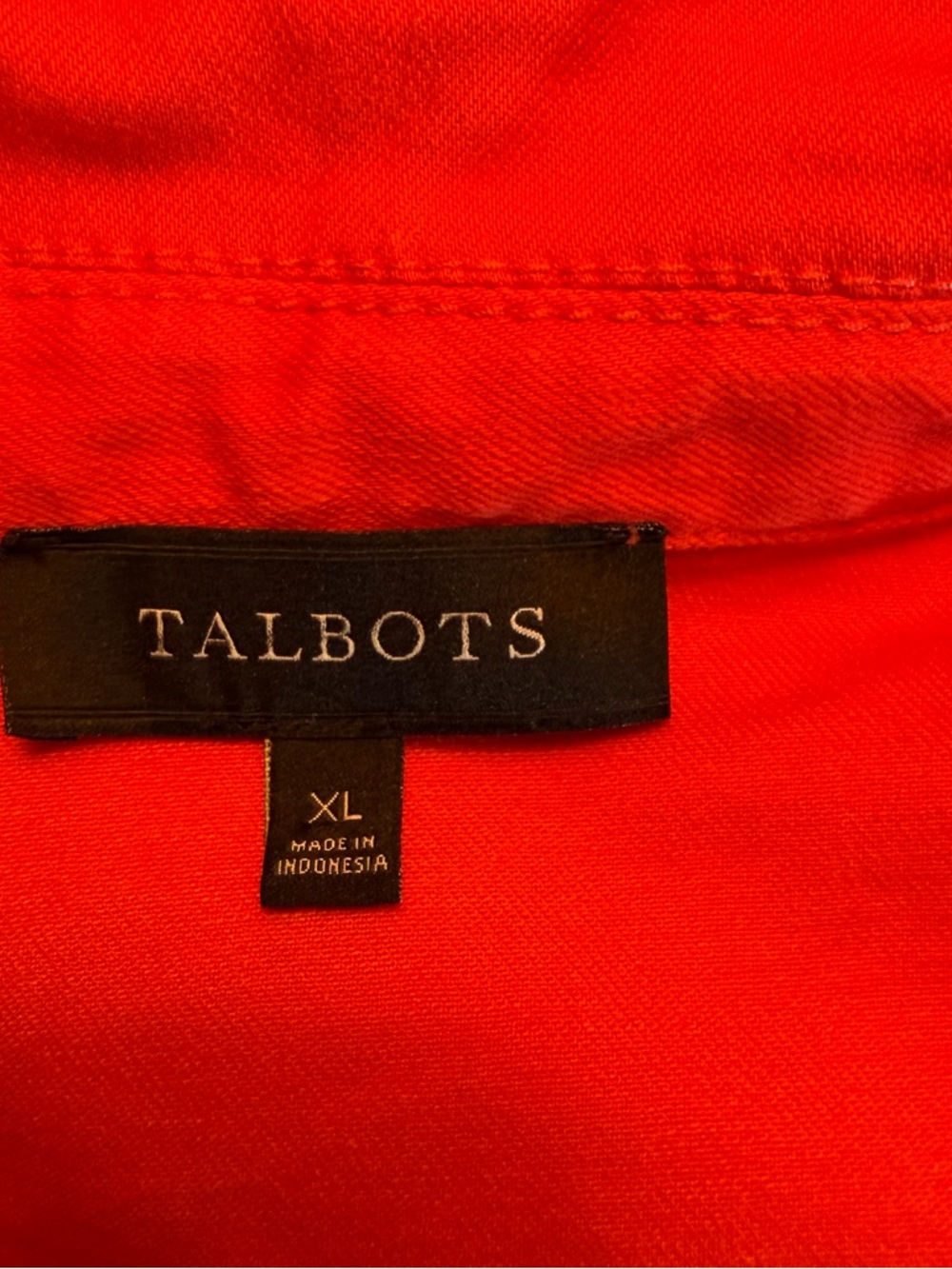 Talbots Bright Red Utility Jacket Structured Button Front Layer Size XL - Picture 13 of 13